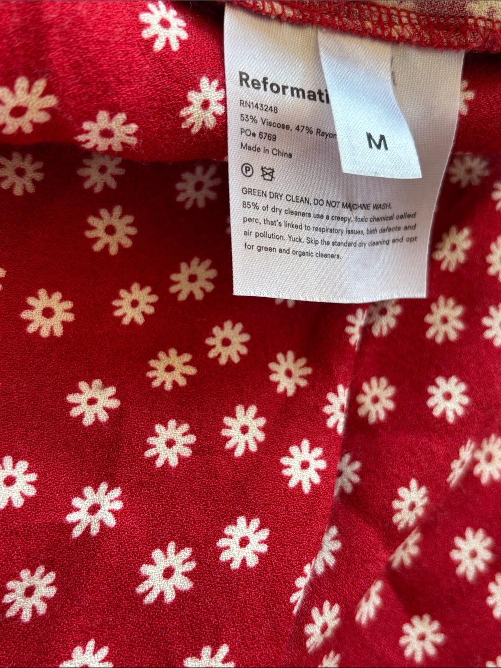 Reformation $80 • 17” PTP • Lorenza Red Daisy Print Spaghetti Strap Cami Top - Picture 4 of 8